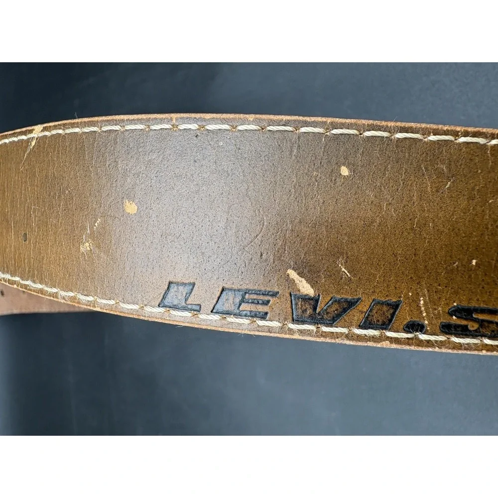 Vintage Levi Strauss & Co Belt Men's Size 36 Brown Leather Made USA Work Casual